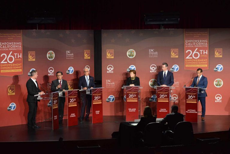 Los Angeles, CA - JAN 13:  26th Annual Empowerment Congress Summit | Empowering California: A Local Perspective | Gubernatorial Town Hall (Pool Photo by Leroy Hamilton)