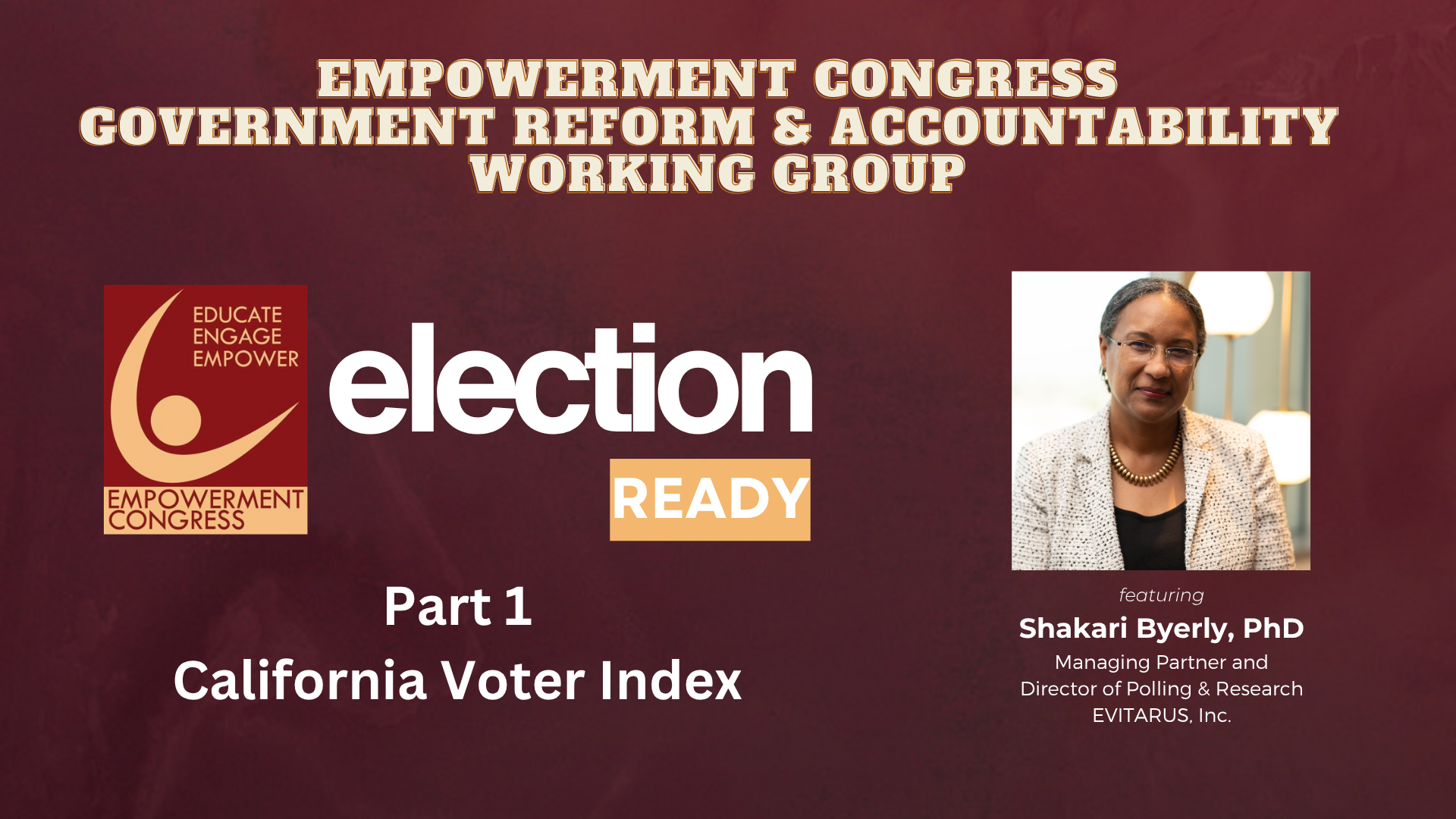 EC Election Ready | Part 1: CA Voter Index